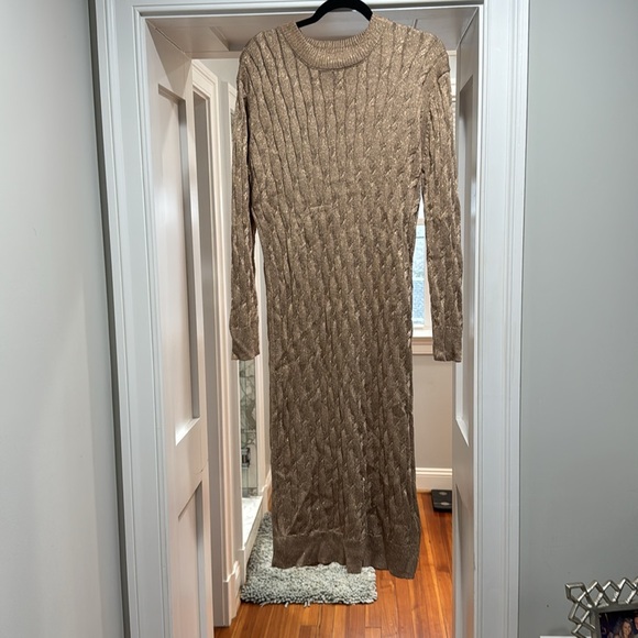 Tuckernuck Gold Cable Knit Midi Dress - Picture 6 of 6